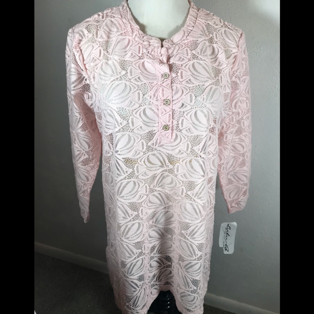 NWT LuLu B Pink Lacy Top, size L
